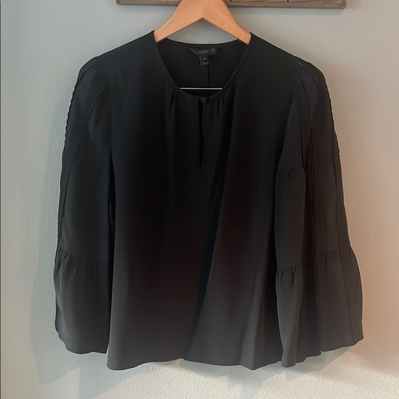 J. Crew Tops - J Crew Silk Bell Sleeve Elegant Black Women's Top size 10